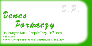 denes porpaczy business card